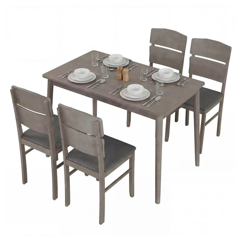 5-Piece Dining Table Set with High Curved Back Chairs by DirectDeals