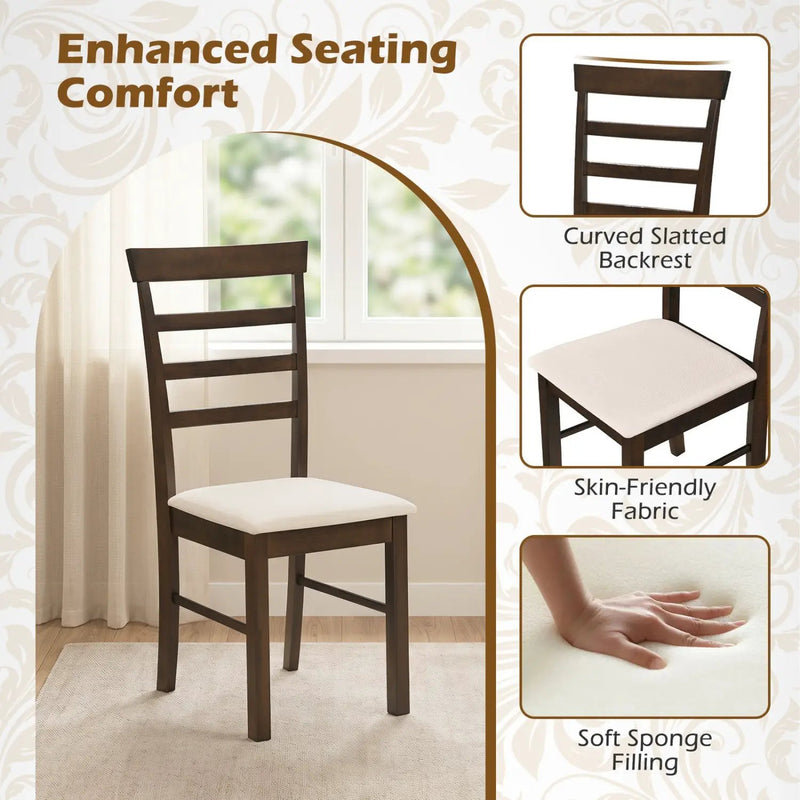 5-Piece Dining Table Set for 4 with Upholstered Chairs by DirectDeals