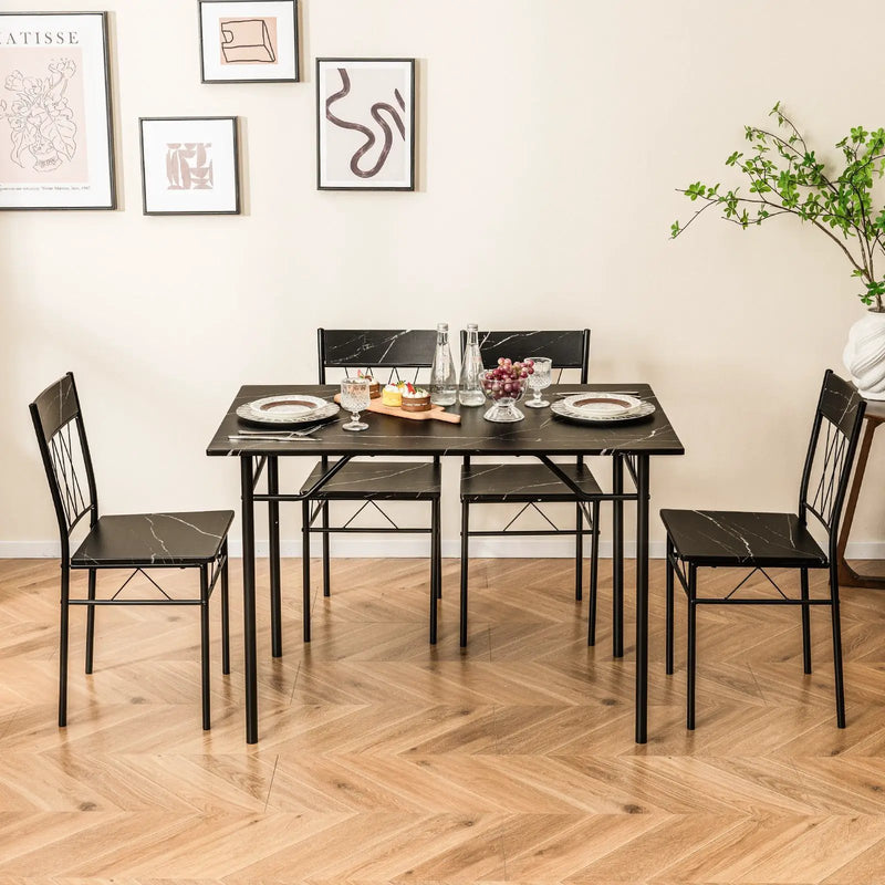 5-Piece Dining Table Set for 4 with Kitchen Table and 4 Dining Chairs by DirectDeals