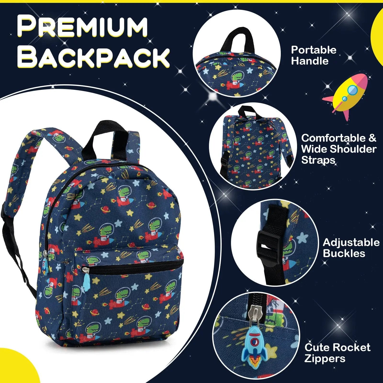 5 Piece Kids Luggage Set with Backpack Neck Pillow Name Tag Lunch Bag by DirectDeals