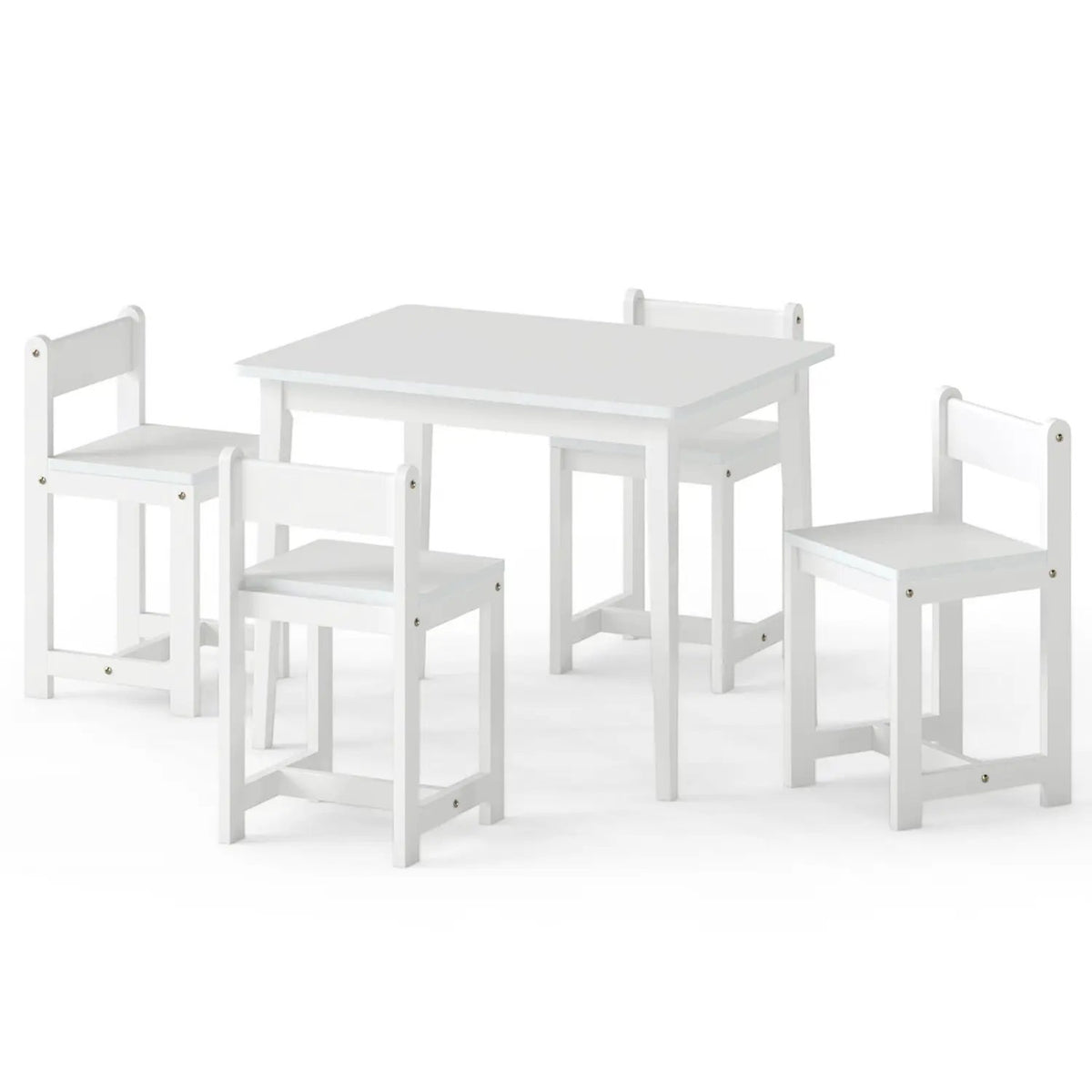 5-Piece Kids Table and Chairs Set Solid Rubber Wood Toddler Activity Table, photo 5 of 16