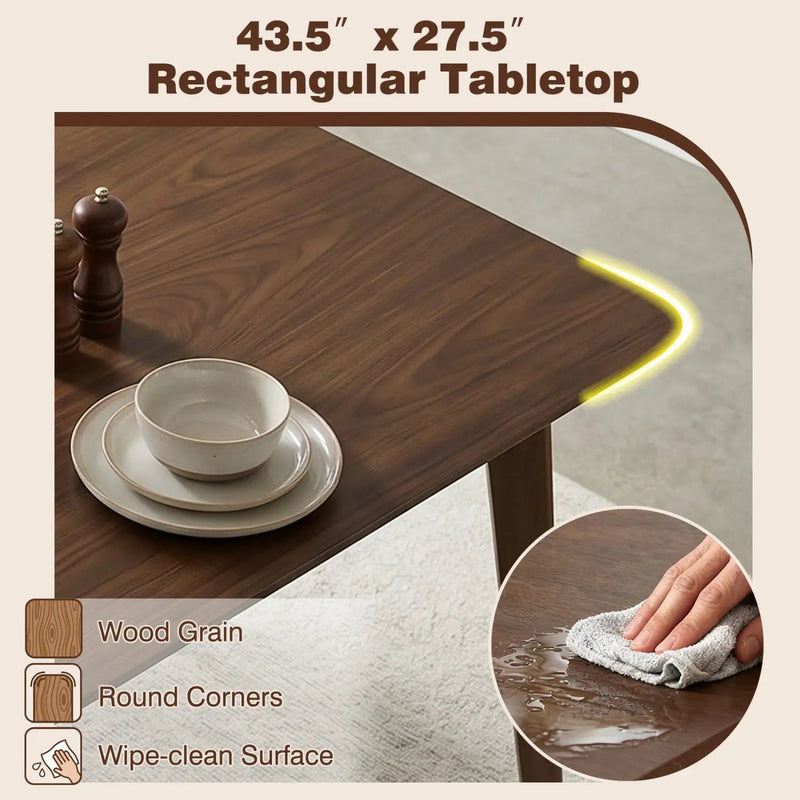 5-Piece Solid Wood Dining Table Set for Small Space by DirectDeals