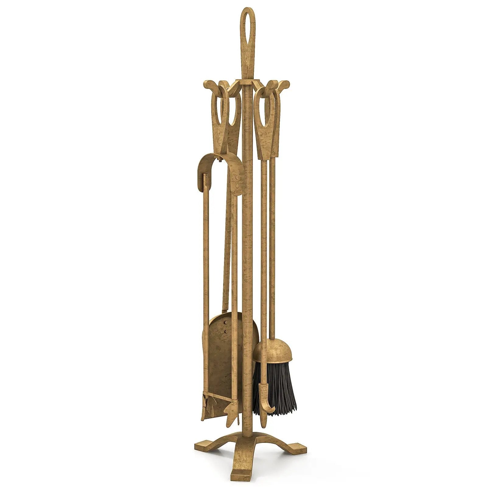 5 Pieces Fireplace Tool Set Fireplace Accessories with Poker by DirectDeals