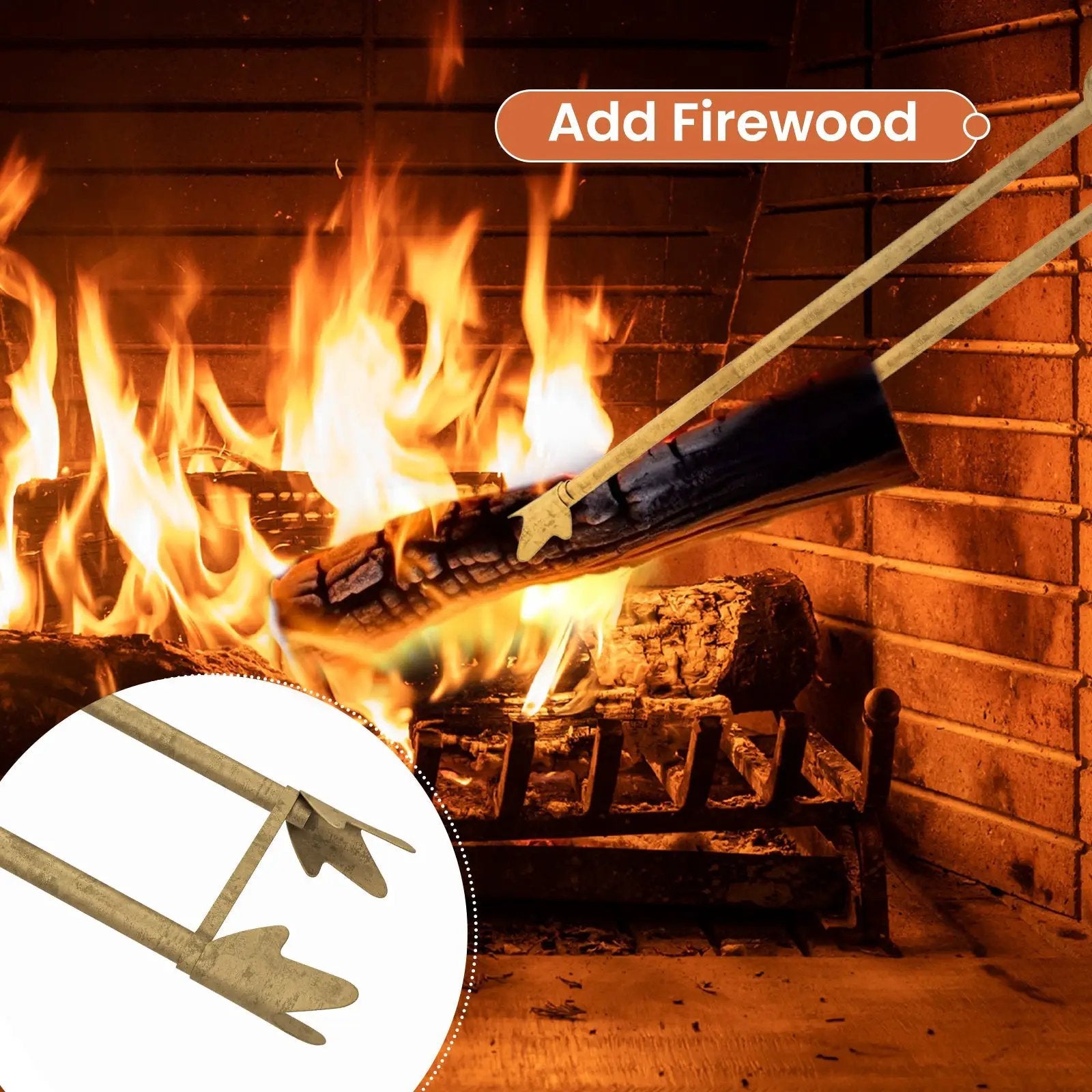 5 Pieces Fireplace Tool Set Fireplace Accessories with Poker by DirectDeals