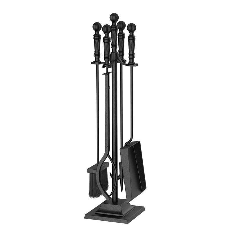 5-Pieces Fireplace Tool Set Indoor Outdoor Fire Place Set Tools with Aluminum Handles by DirectDeals