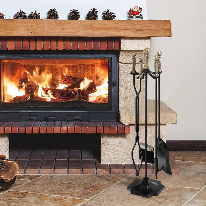 31 Inch 5 Pieces Hearth Fireplace Fire Tools Set by DirectDeals