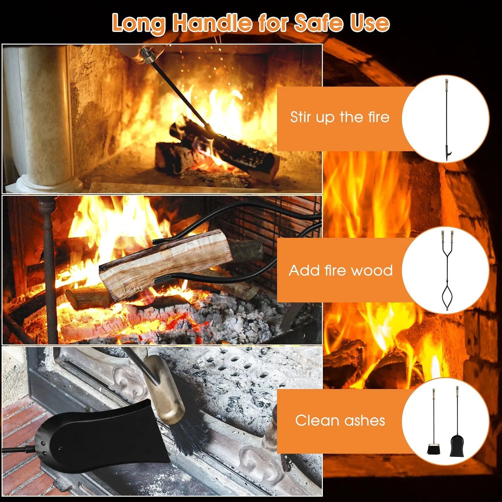 31 Inch 5 Pieces Hearth Fireplace Fire Tools Set by DirectDeals