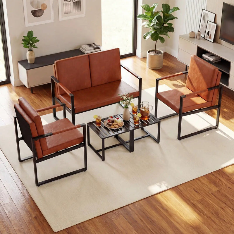 5 Pieces Living Room Set with 2 Accent Chairs and 2 Coffee Tables by DirectDeals
