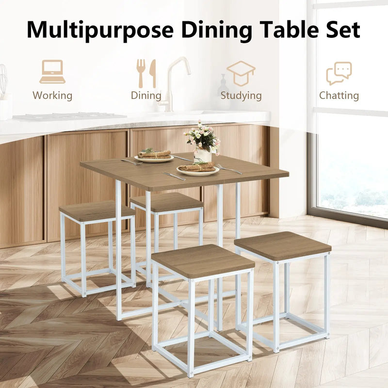 Solid Wood Side Table Square End Table with Thickened Top and Curved Edge by DirectDeals