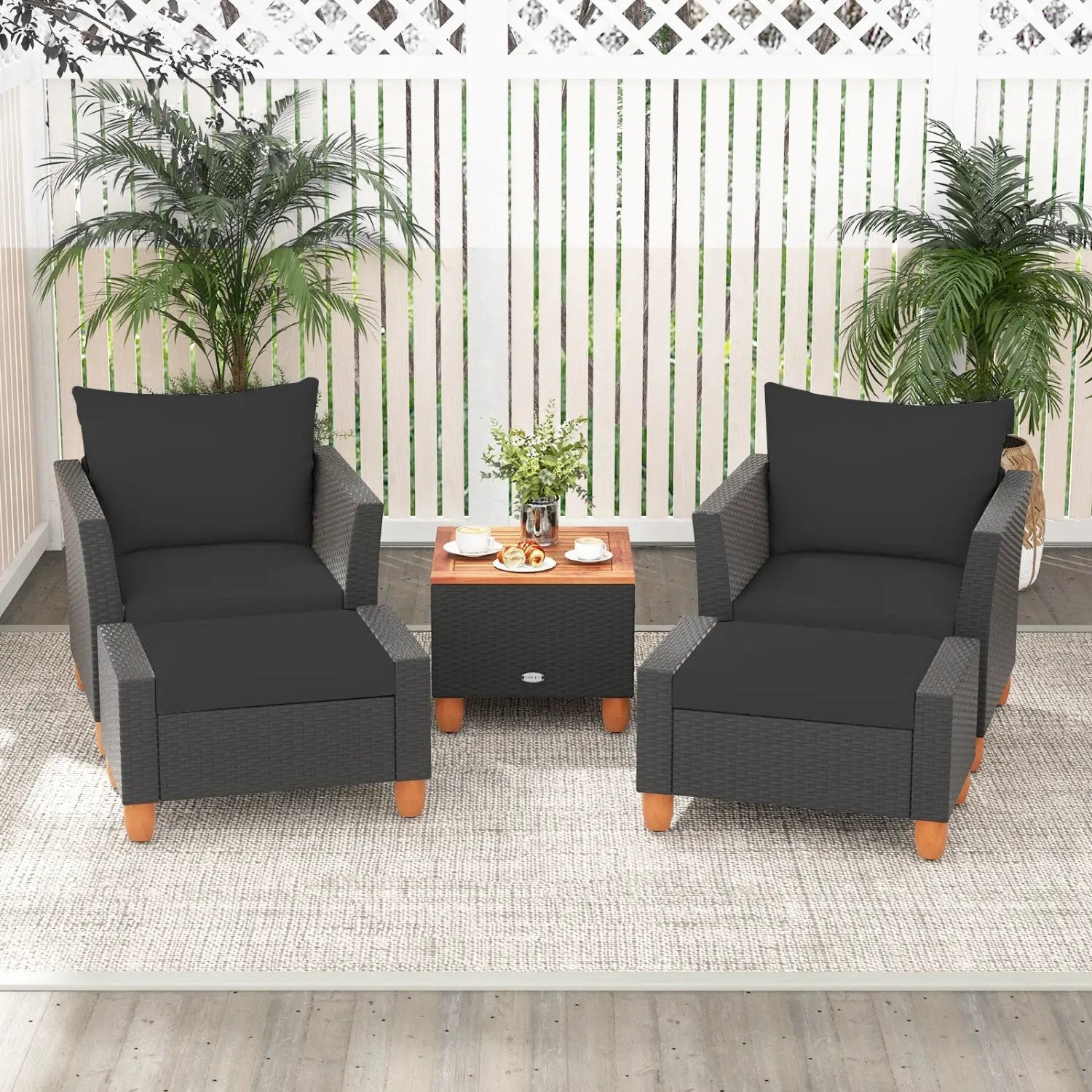 5-Piece Patio Conversation Set with Storage Table by DirectDeals