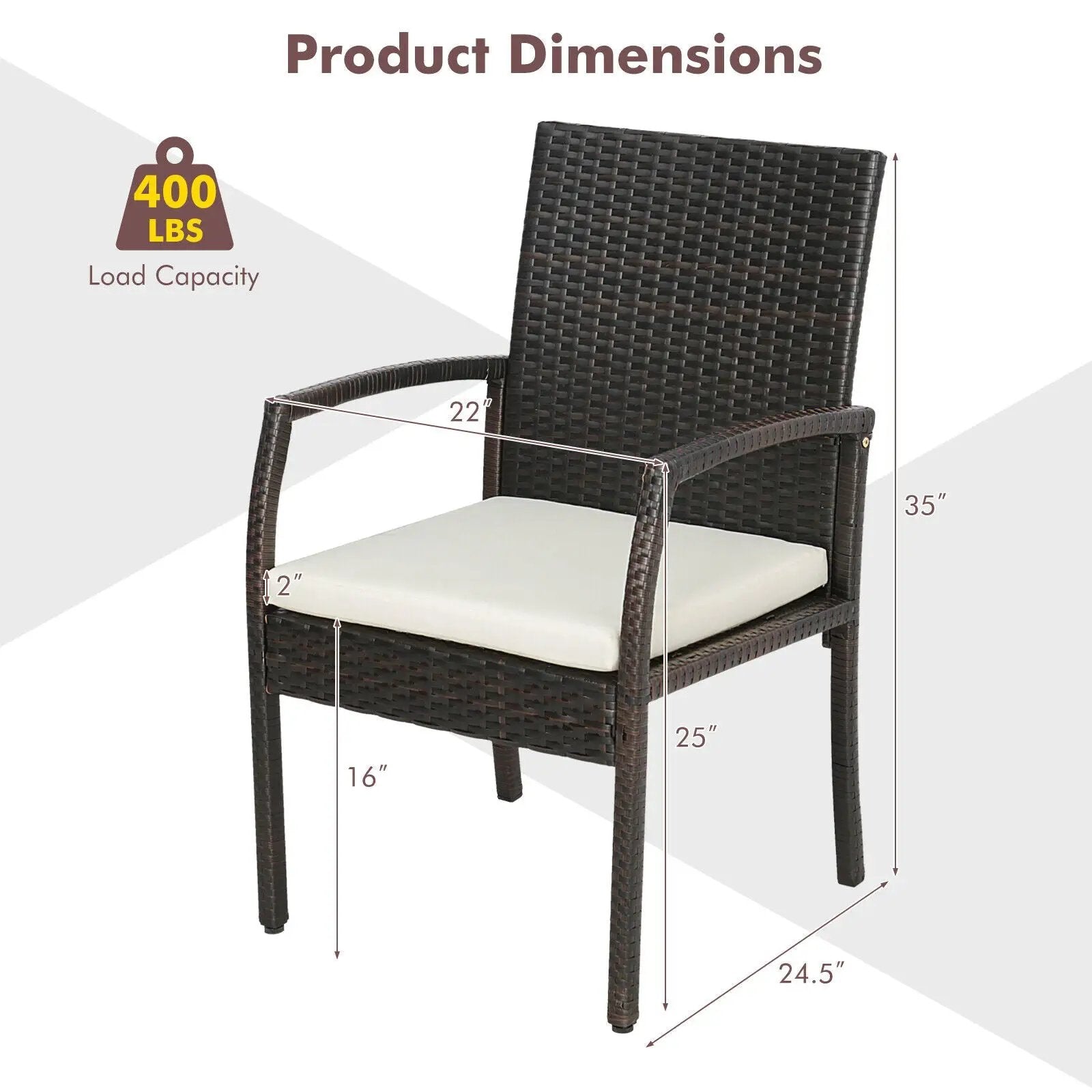 5 Pieces Patio Wicker Cushioned Dining Set with Umbrella Hole by DirectDeals