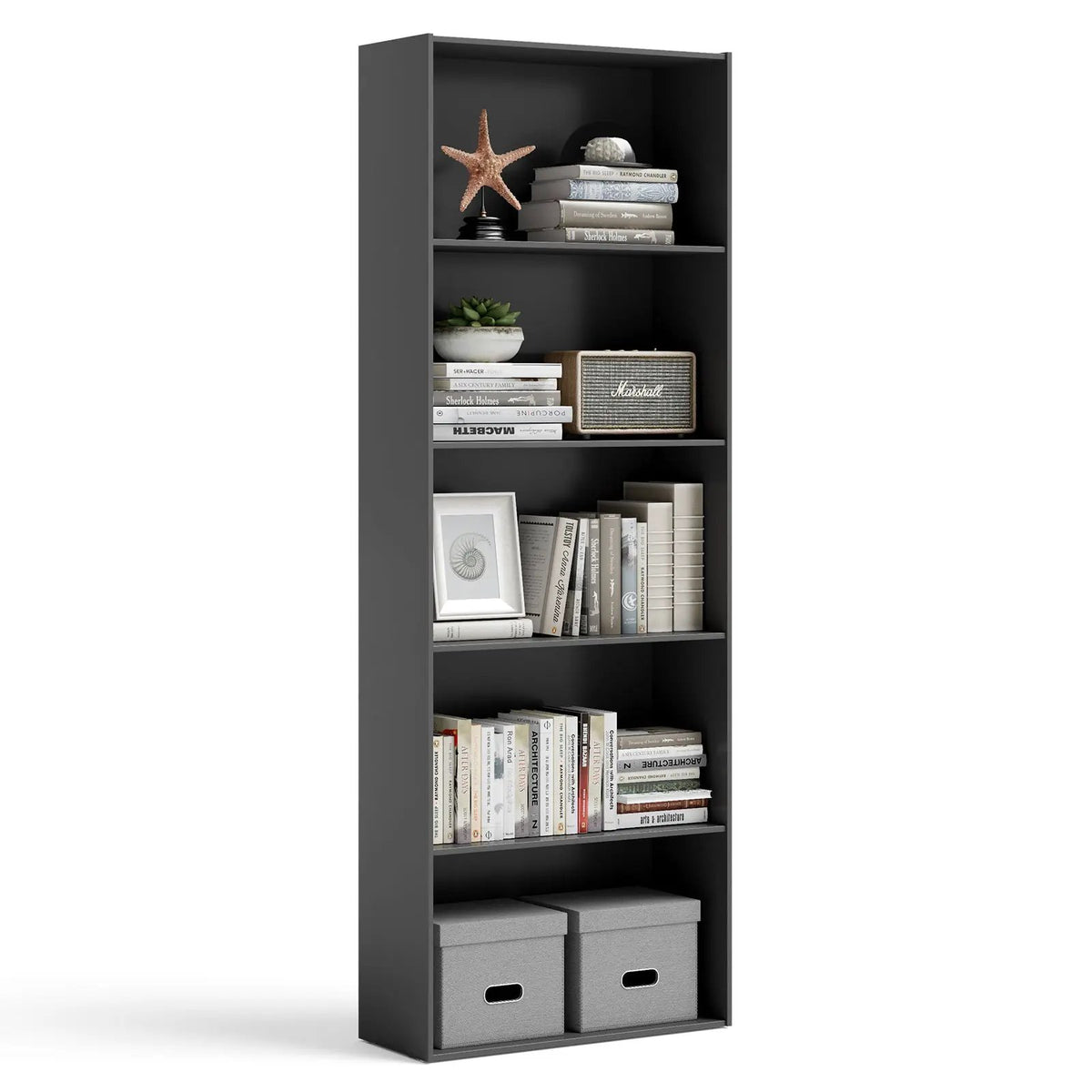5-Shelf Storage Bookcase Modern Multi-Functional Display Cabinet, photo 3 of 10