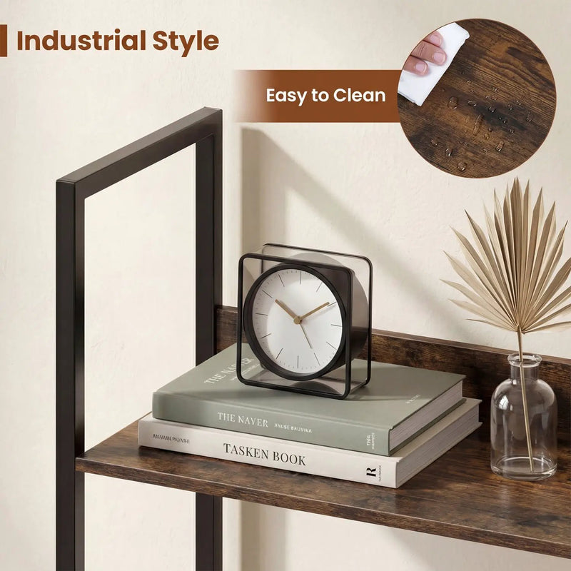 5-Tier Bookshelf Tall Wooden Open Bookcase with Back Panels by DirectDeals