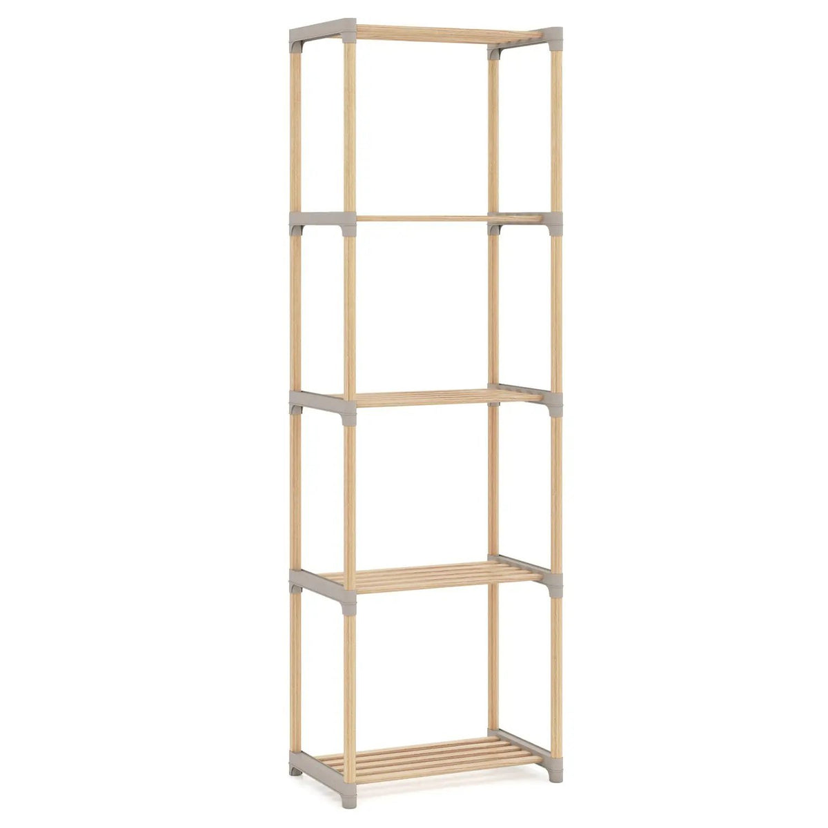 5-Tier Pine Wood Bookshelf with Open Shelves, photo 4 of 16