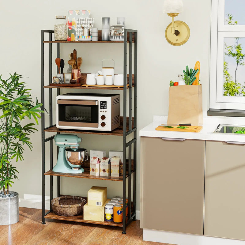 5-Tier Bookshelf with Adjustable and Tiltable Shelves by DirectDeals