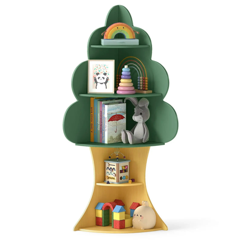 5-Tier Children Book Display Rack with Anti-toppling System-Green by DirectDeals