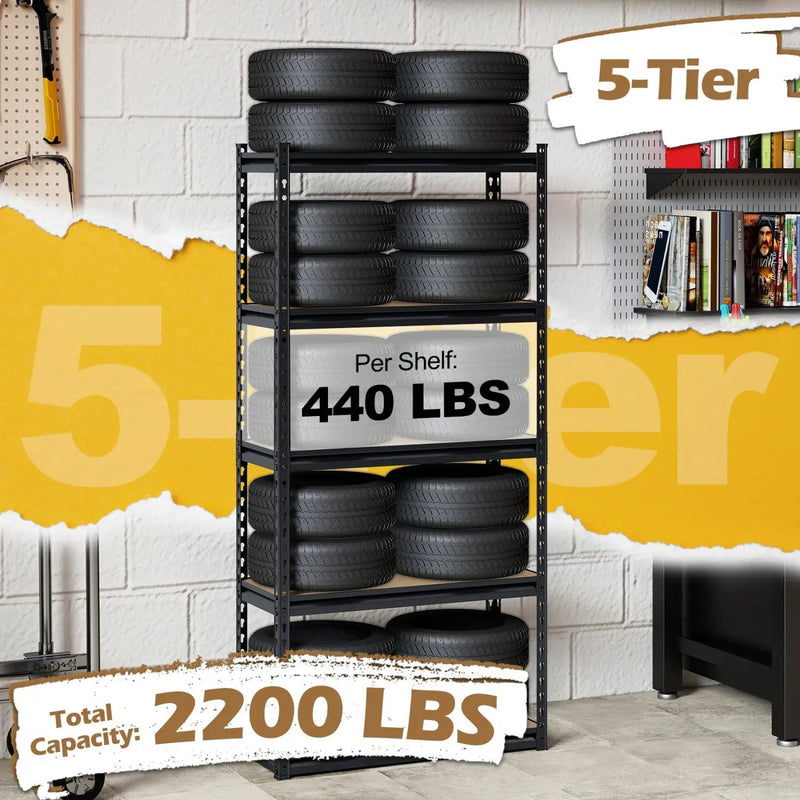 5-Tier Garage Shelving Unit 2200 LBS Heavy Duty Metal Storage Shelves by DirectDeals