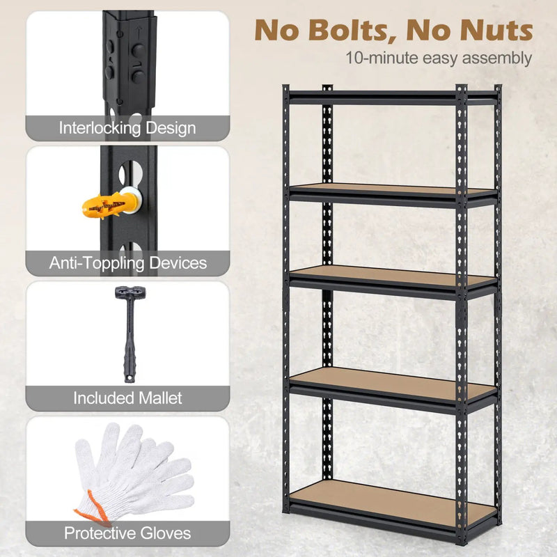 5-Tier Garage Shelving Unit 2200 LBS Heavy Duty Metal Storage Shelves by DirectDeals