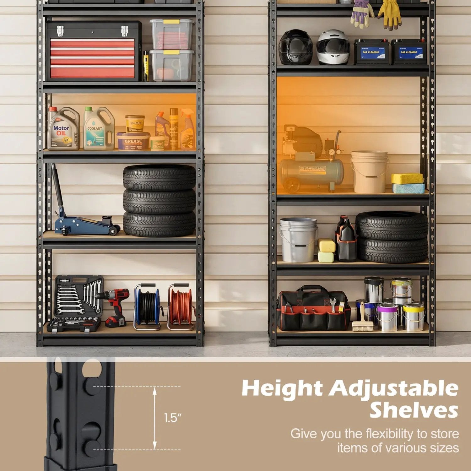5-Tier Garage Shelving Unit 2200 LBS Heavy Duty Metal Storage Shelves by DirectDeals