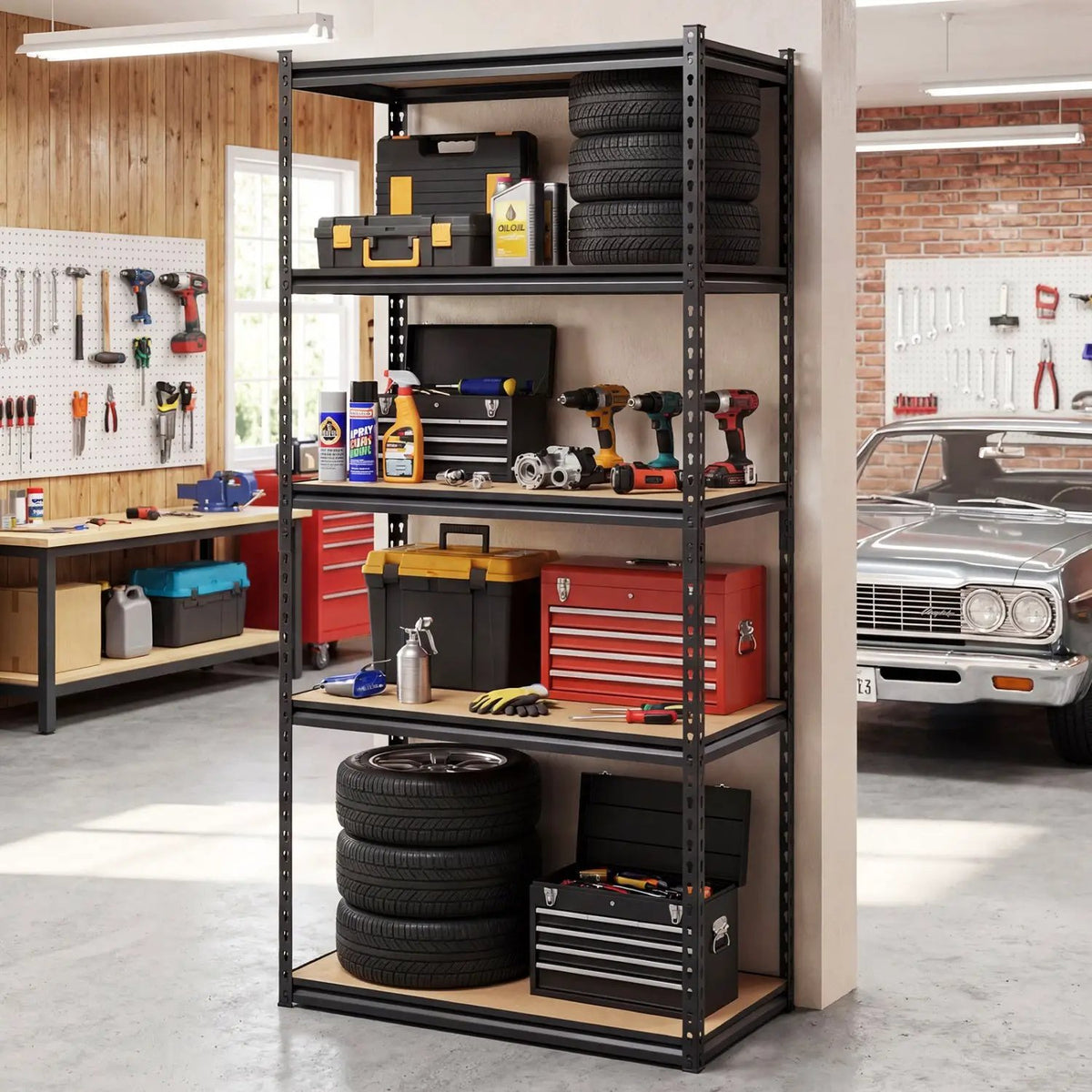 5-Tier Garage Shelving Unit 2200 LBS Metal Storage Shelves Adjustable Utility Rack, photo 26 of 32
