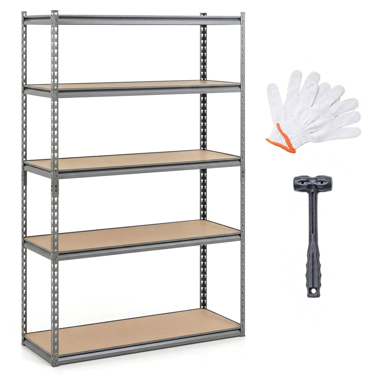 5-Tier Garage Shelving Unit 2200 LBS Metal Storage Shelves Adjustable Utility Rack for Warehouse, photo 4 of 32