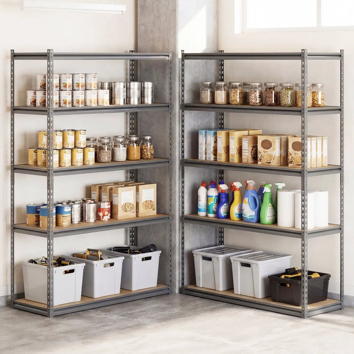 5-Tier Garage Shelving Unit 2200 LBS Metal Storage Shelves Adjustable Utility Rack for Warehouse, photo 5 of 32