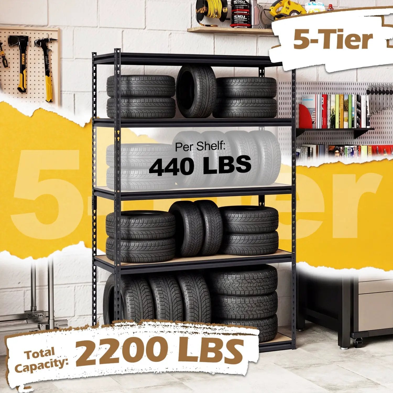 5-Tier Garage Shelving Unit for Warehouse and Basement by DirectDeals