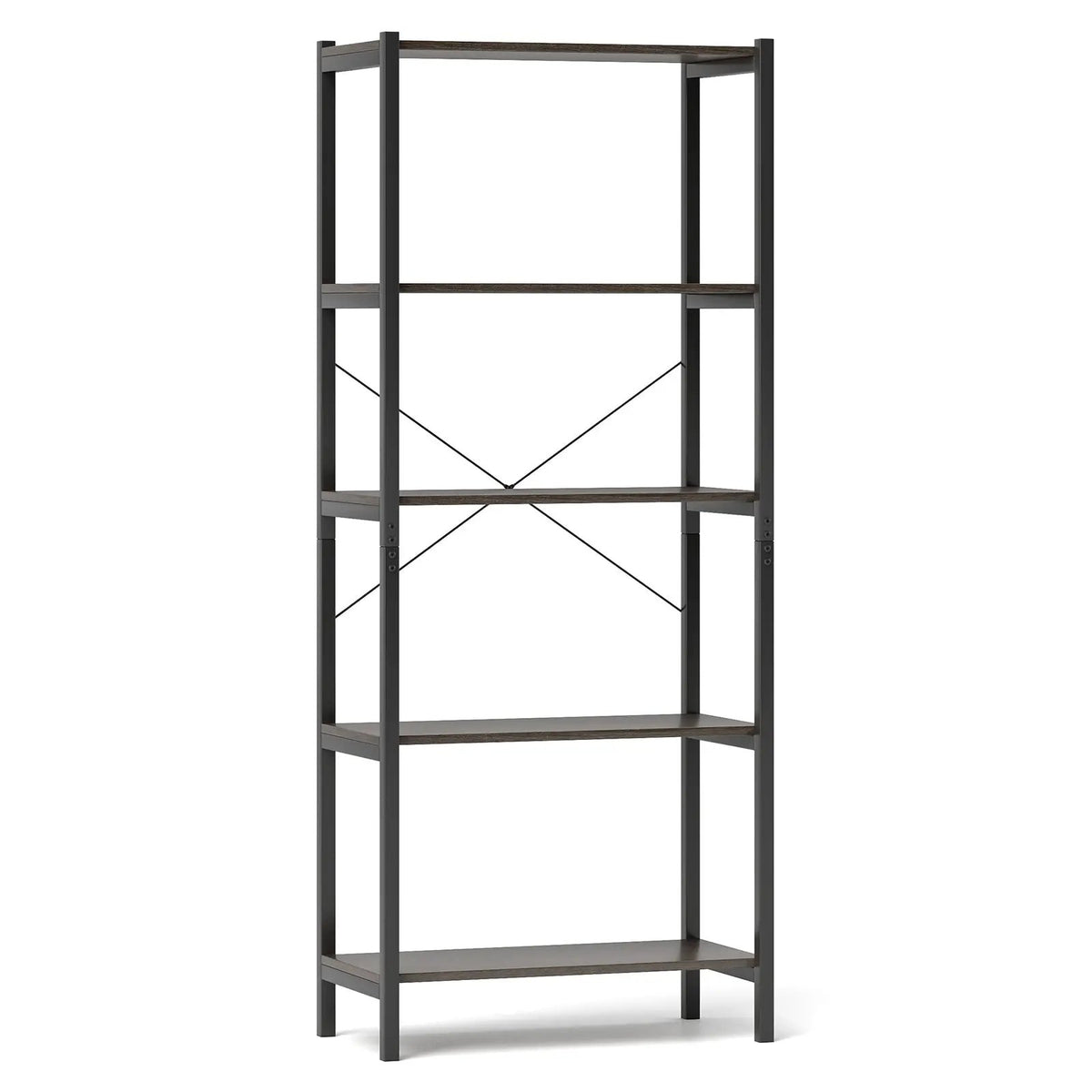 5-Tier Industrial Bookshelf Display Storage Rack with Metal Frame, photo 9 of 9