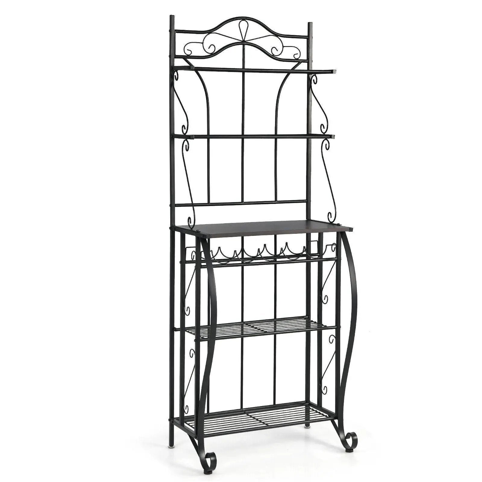 5-Tier Metal Kitchen Baker's Rack with 5 Wine Bottles Rack by DirectDeals