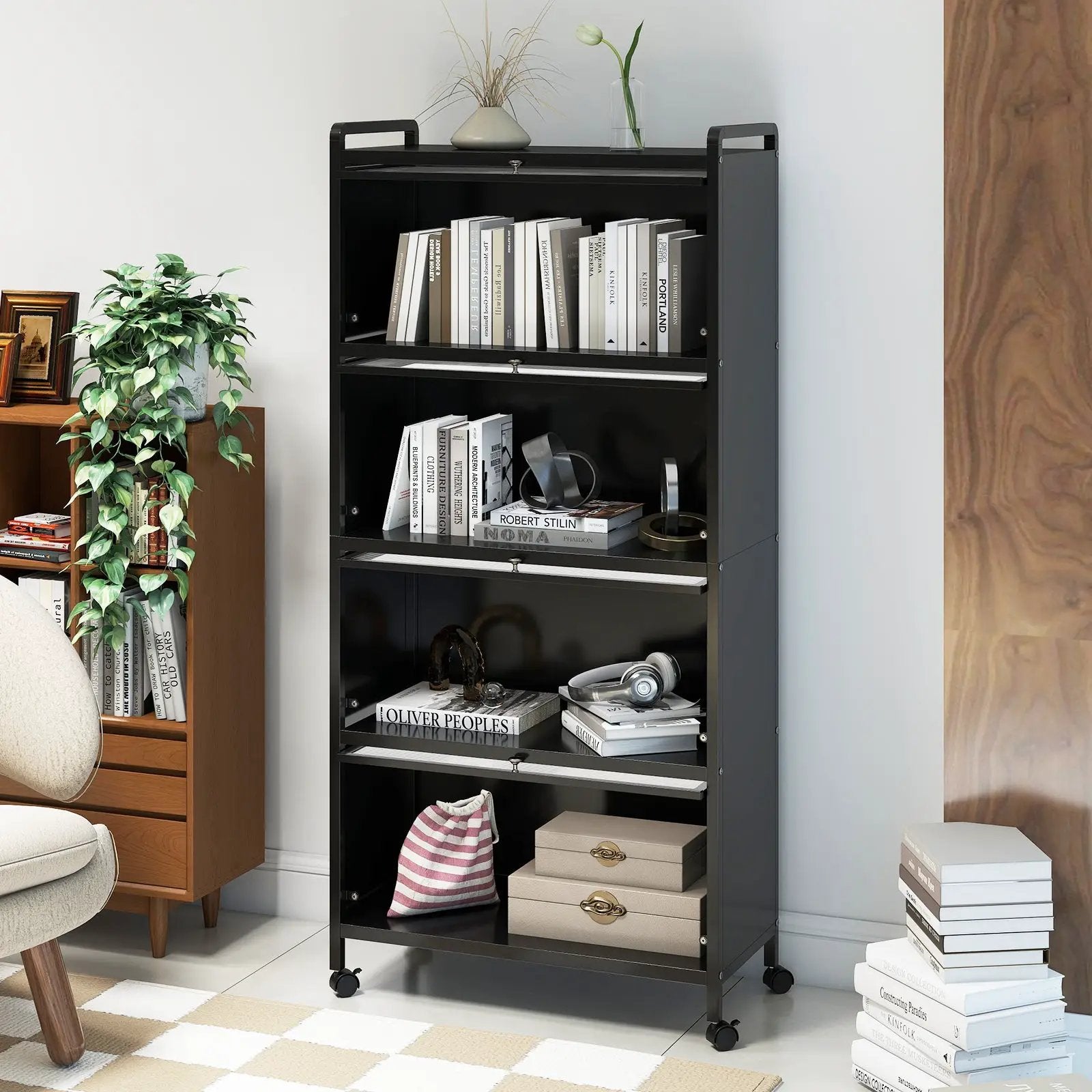 5-Tier Kitchen Pantry Storage Cabinet with Flip-Up Doors by DirectDeals