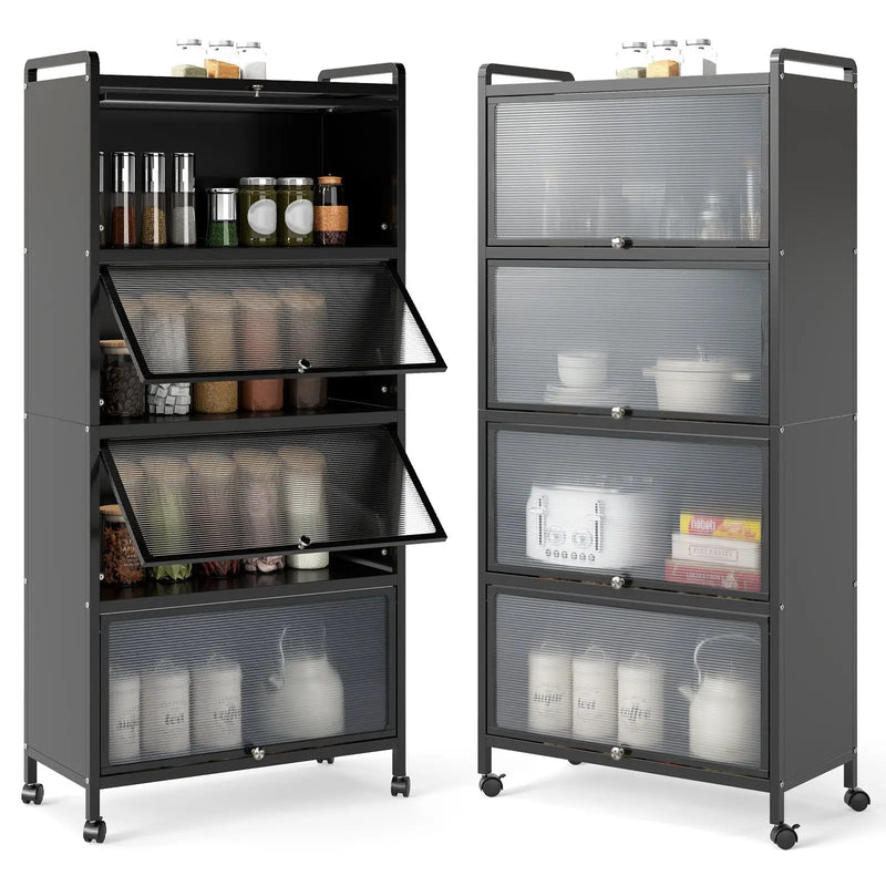 5-Tier Kitchen Pantry Storage Cabinet with Flip-Up Doors by DirectDeals