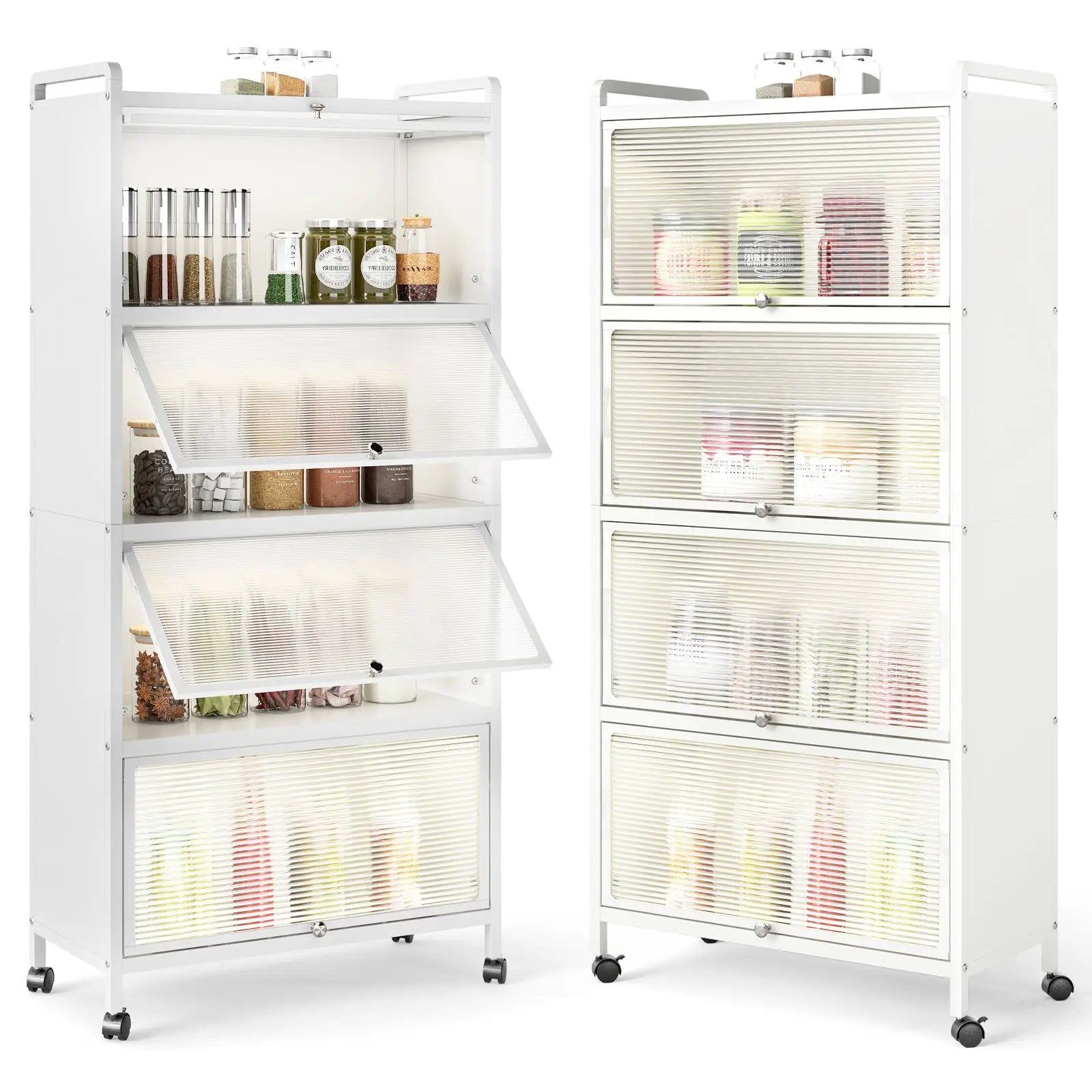 5-Tier Kitchen Pantry Storage Cabinet with Flip-Up Doors by DirectDeals