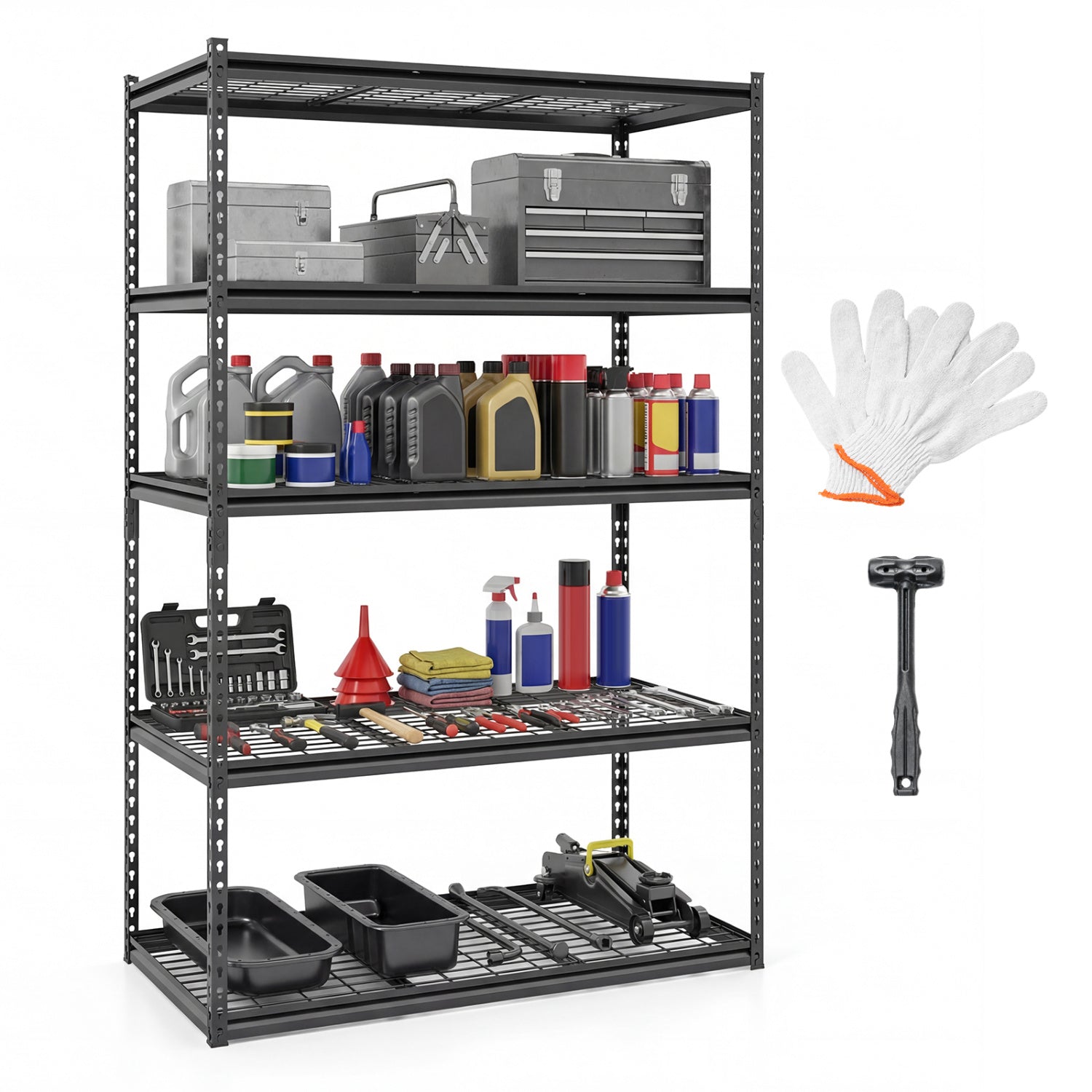 5-Tier Metal Shelving Unit 2000 lbs Capacity with Adjustable Wire Racks Set of by DirectDeals