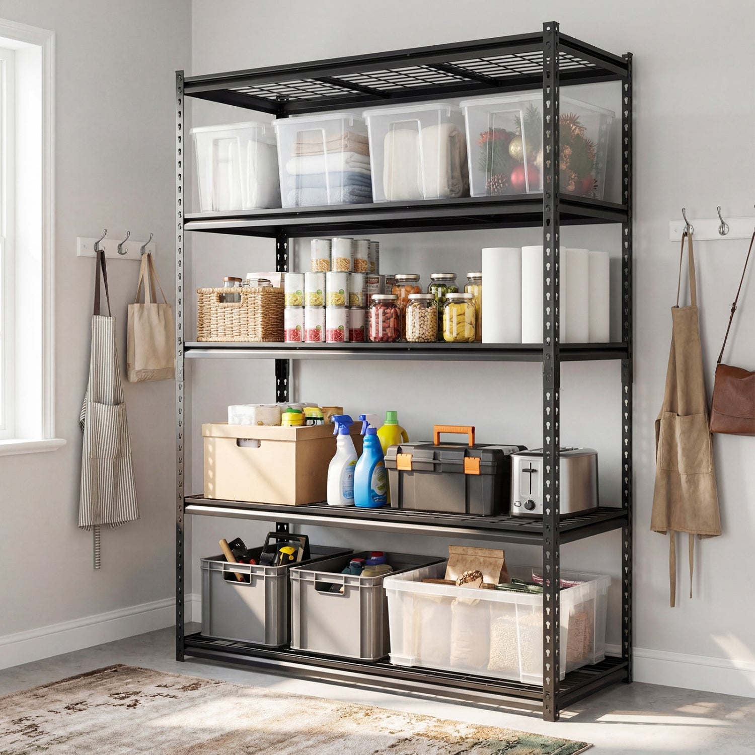 5-Tier Metal Shelving Unit 2000 lbs Capacity with Adjustable Wire Racks Set of by DirectDeals