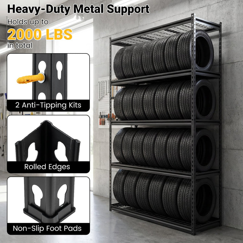 5-Tier Metal Shelving Unit 2000 lbs Capacity with Adjustable Wire Racks Set of by DirectDeals
