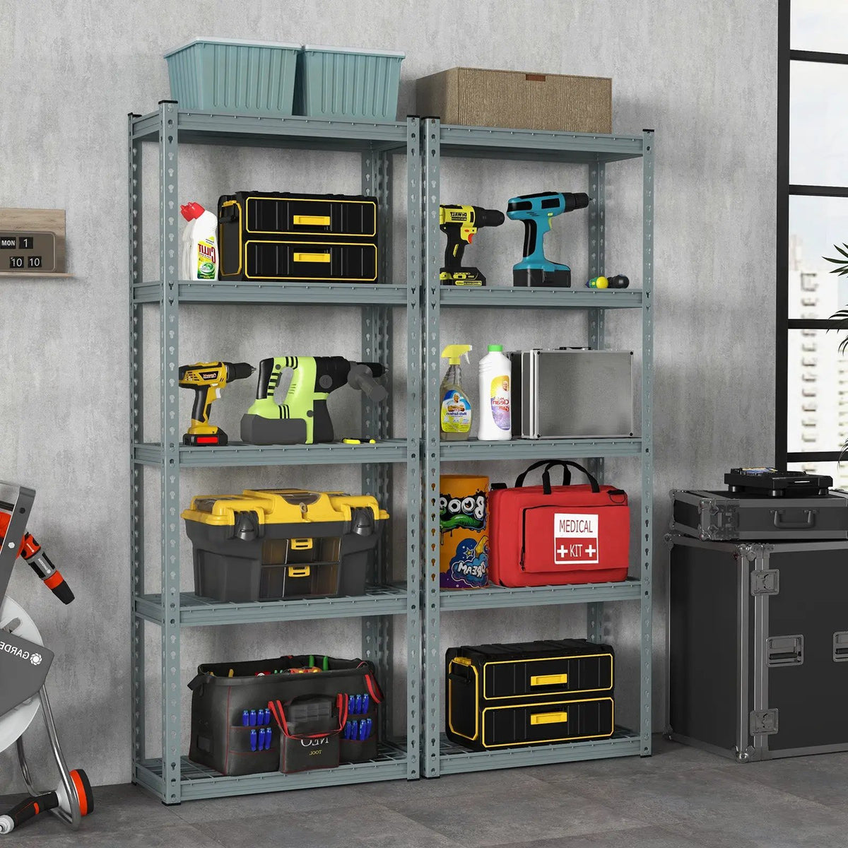 5-Tier Heavy Duty Wire Storage Racks with Anti-slip Foot Pad, photo 4 of 14