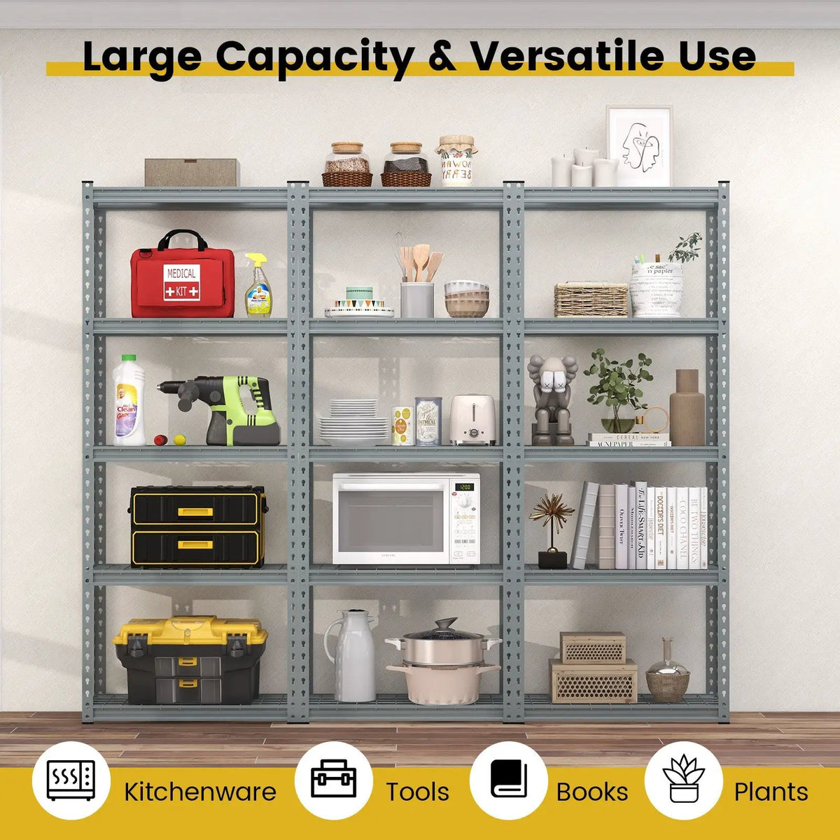 5-Tier Heavy Duty Wire Storage Racks with Anti-slip Foot Pad, photo 12 of 14