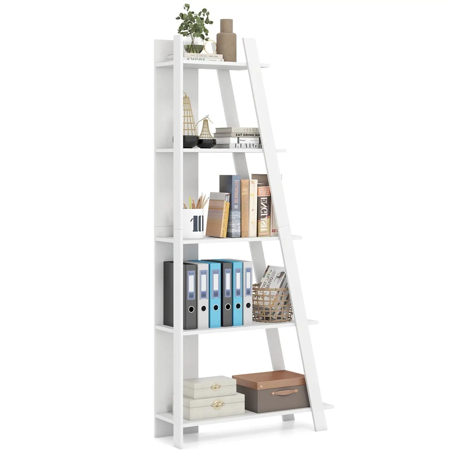 5-Tier Vertical Bookshelf for Small Spaces, 79" Tall by DirectDeals