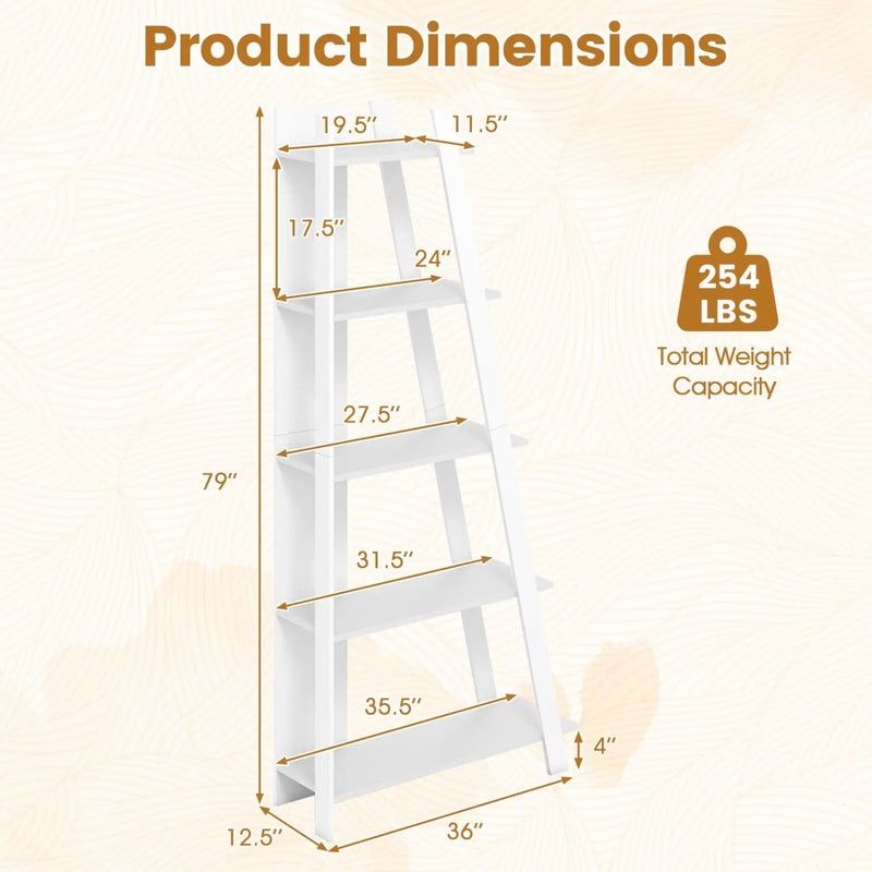 5-Tier Vertical Bookshelf for Small Spaces, 79" Tall by DirectDeals