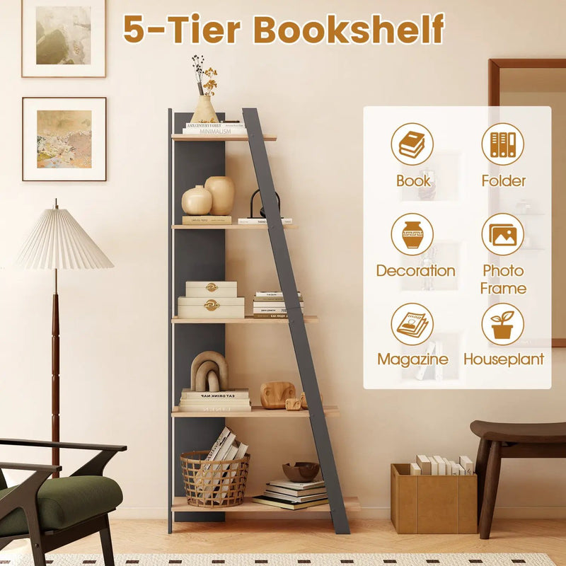 5-Tier Vertical Bookshelf for Small Spaces, 79" Tall by DirectDeals