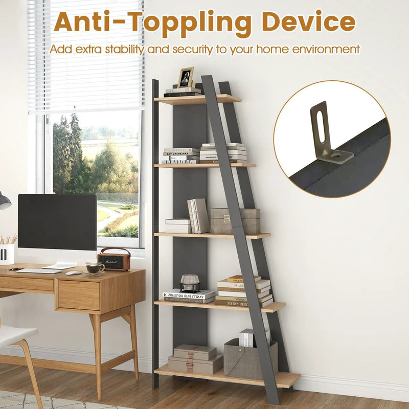 5-Tier Vertical Bookshelf for Small Spaces, 79" Tall by DirectDeals