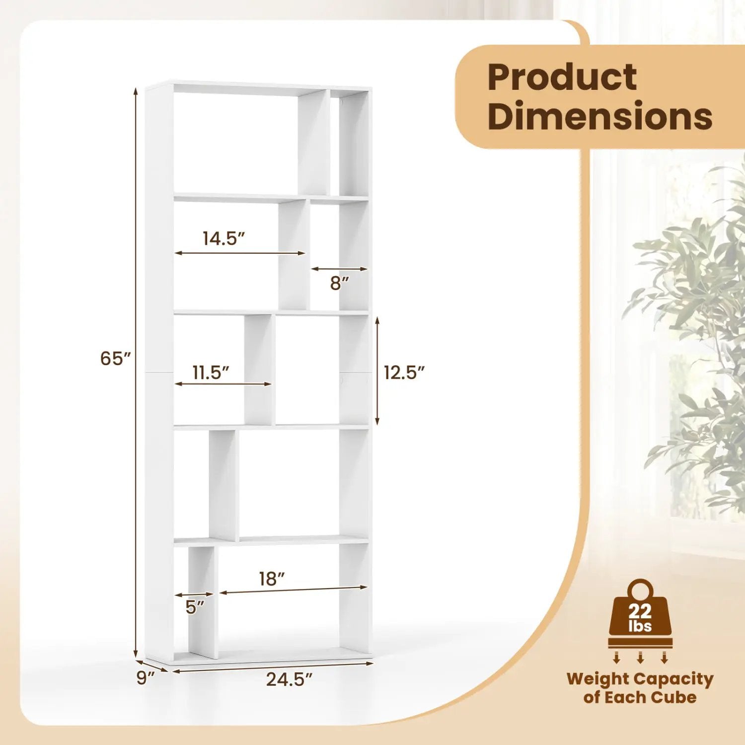 5-Tier Bookshelf with Open Back and Anti-Tipping Kit by DirectDeals