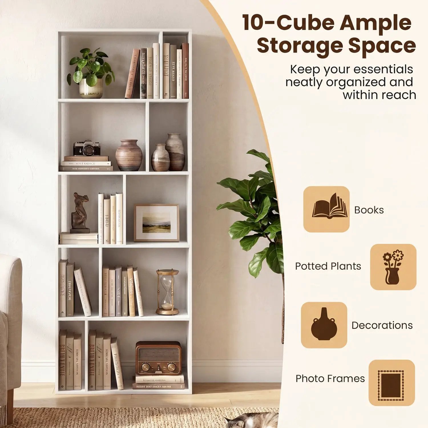5-Tier Bookshelf with Open Back and Anti-Tipping Kit by DirectDeals