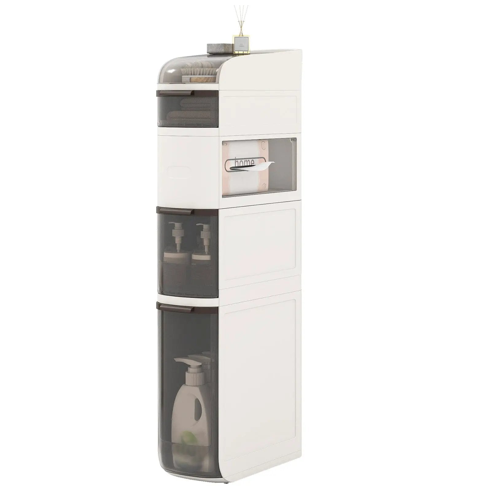 5-Tier Narrow Bathroom Storage Cabinet with Drawers and Tissue Box by DirectDeals