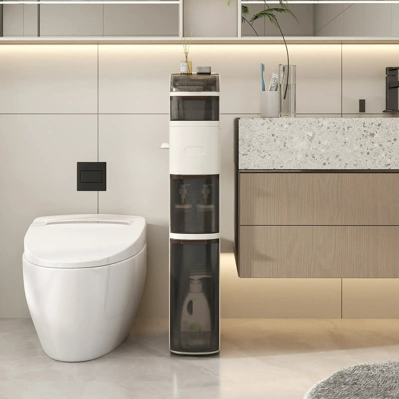 5-Tier Narrow Bathroom Storage Cabinet with Drawers and Tissue Box by DirectDeals