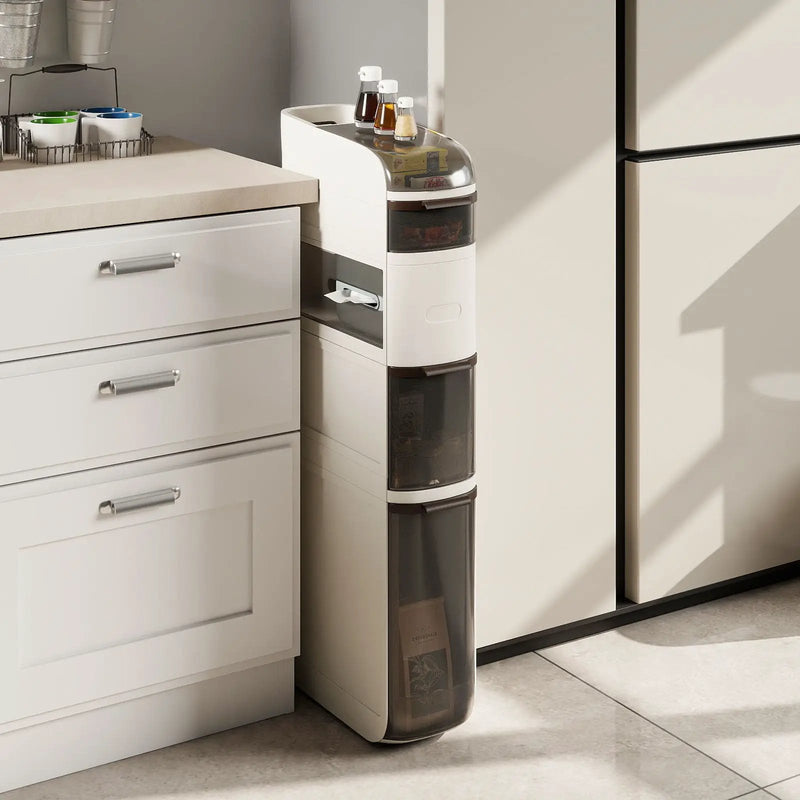 5-Tier Narrow Bathroom Storage Cabinet with Drawers and Tissue Box by DirectDeals