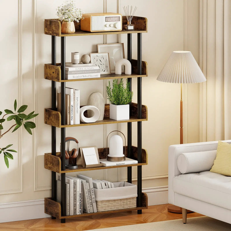 5-Tier Open Bookcase with Industrial Storage Unit by DirectDeals