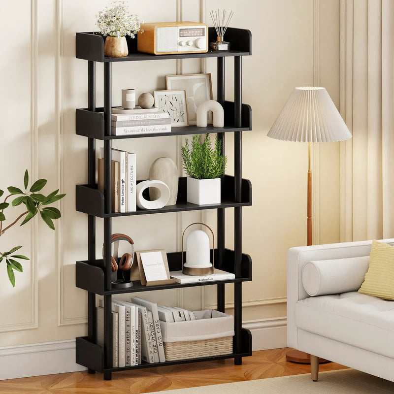 5-Tier Open Bookcase with Industrial Storage Unit by DirectDeals