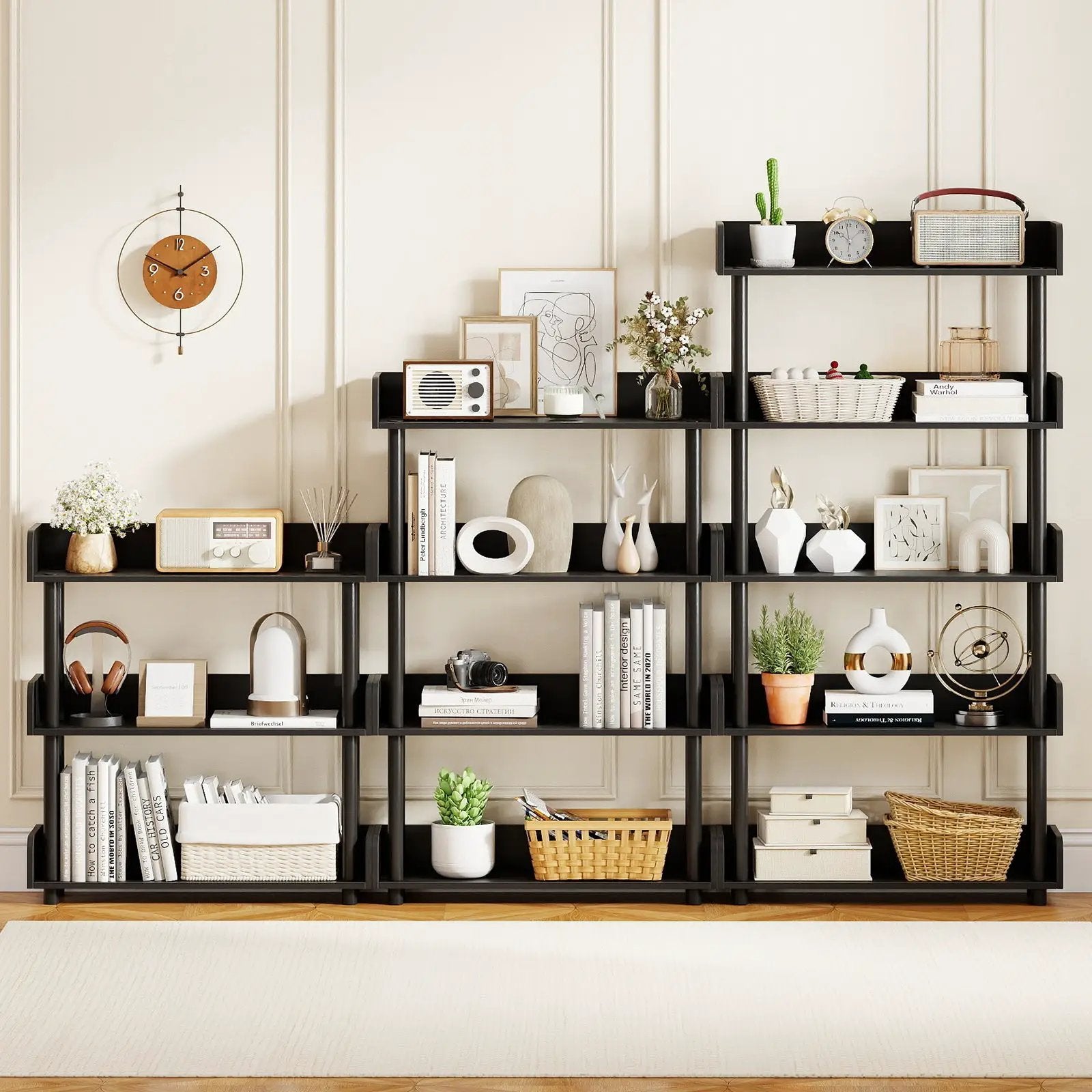 5-Tier Open Bookcase with Industrial Storage Unit by DirectDeals
