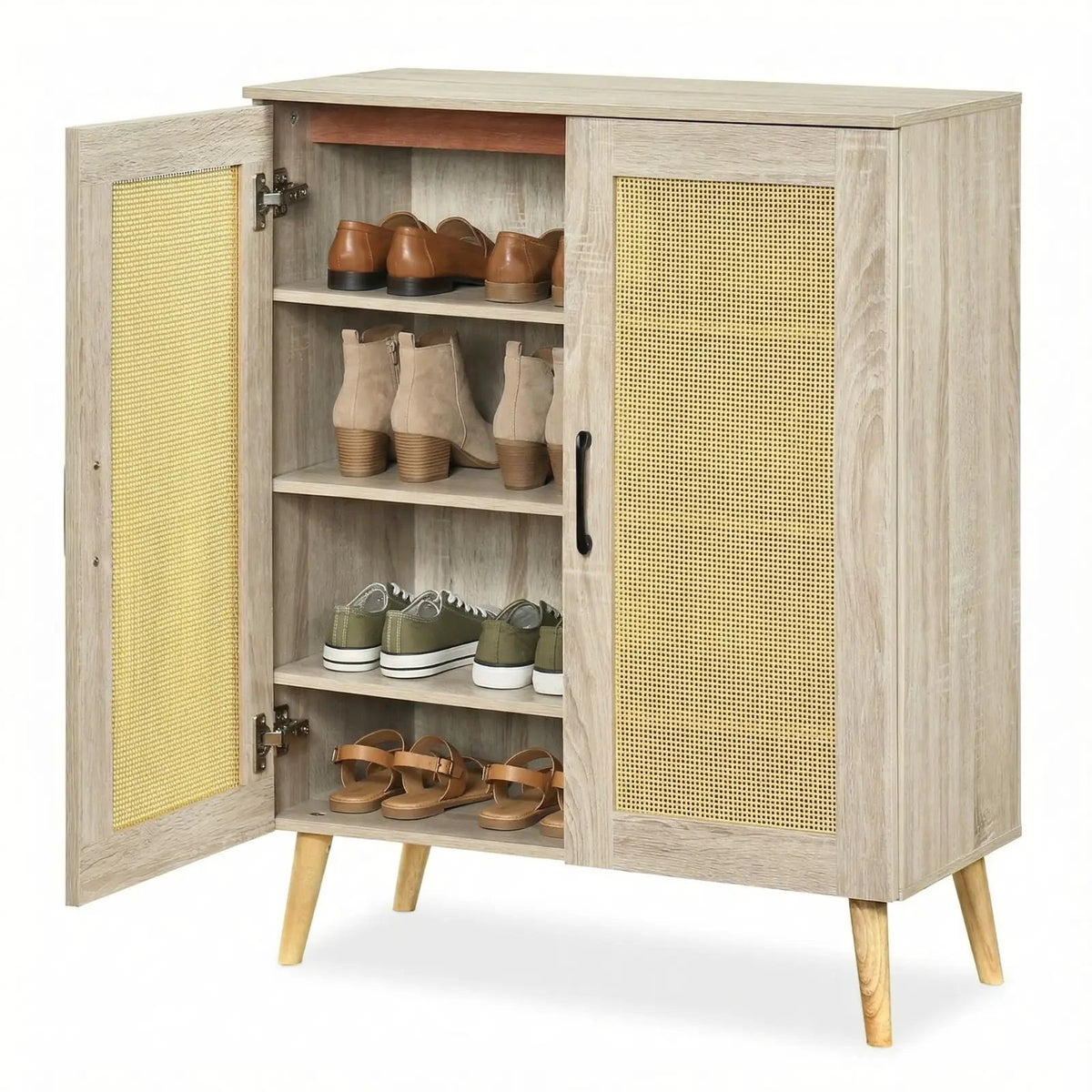 5-Tier Rattan Shoe Cabinewith 3 Removable Shelves, photo 10 of 16
